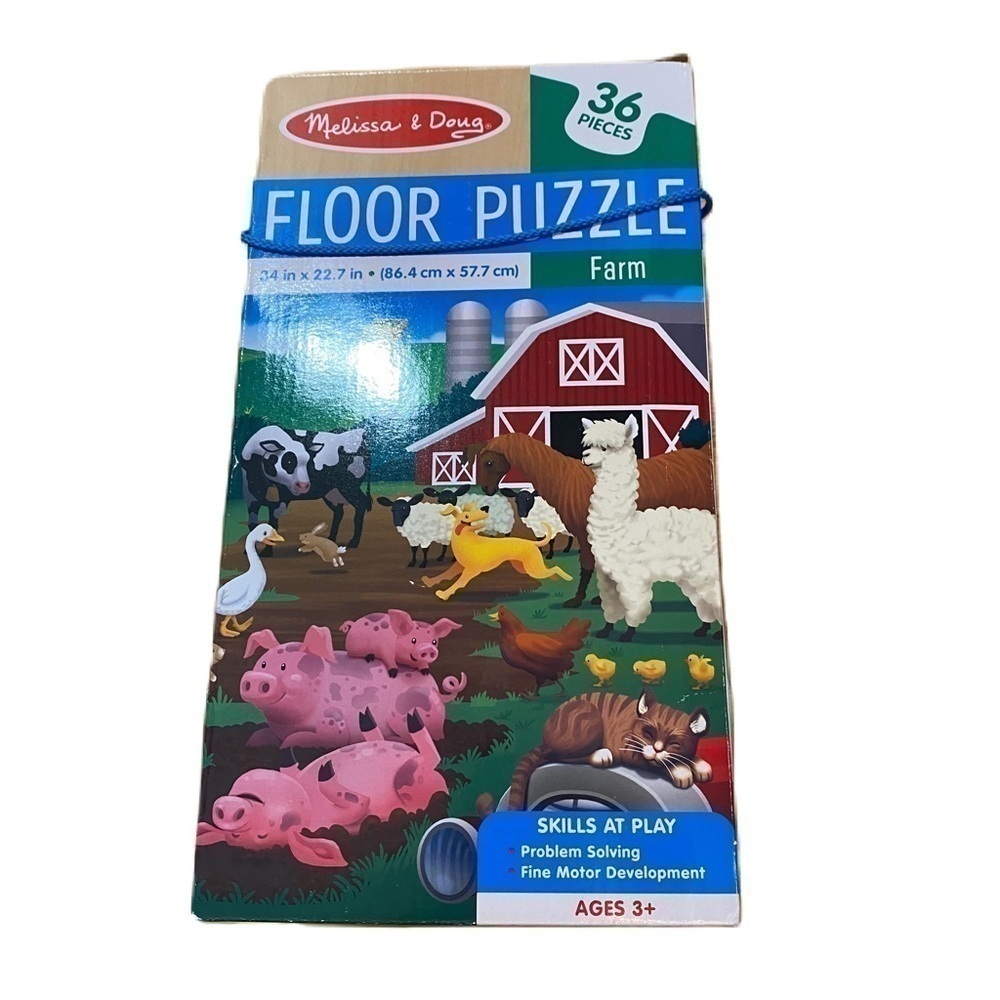 Melissa & Doug Farm Floor Puzzle Kids Toy 36 Piece Barn Pig Llama Duck Dog